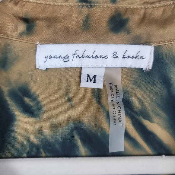 Young Fabulous and Broke Susan Tie Dye Sarin Feel Button Down Shirt size M - Picture 2 of 7